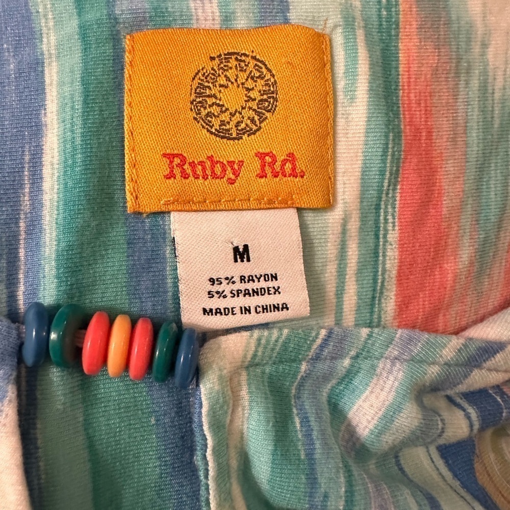 Ruby Rd Multi Color 3/4 Sleeve Top Size M Prelove… - image 2